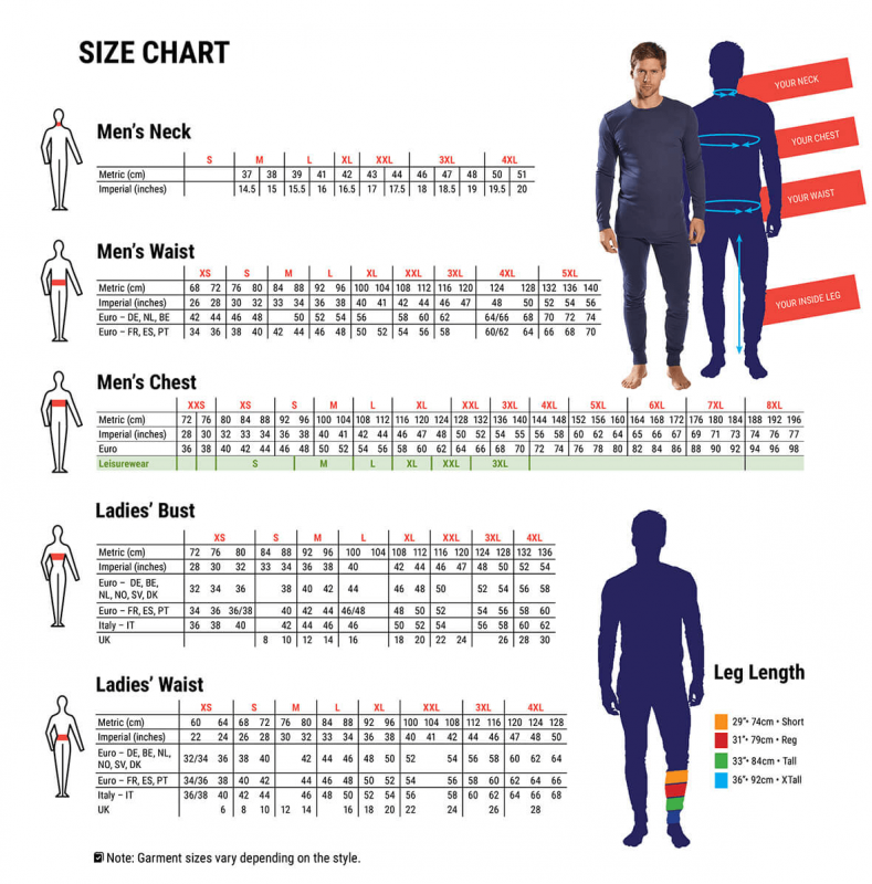 Overalls Size Guide